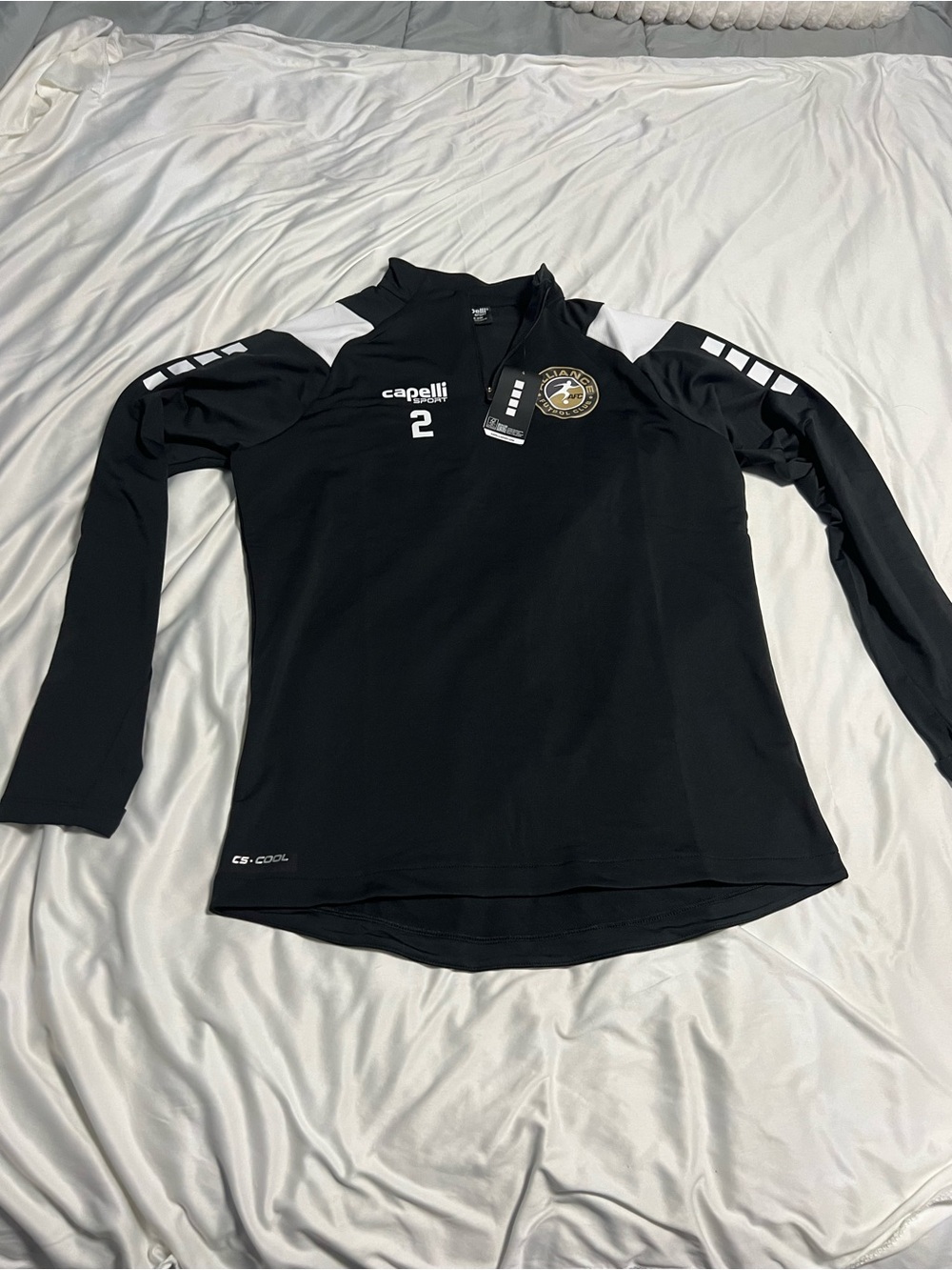 Boys youth Black Long-Sleeve Training Top